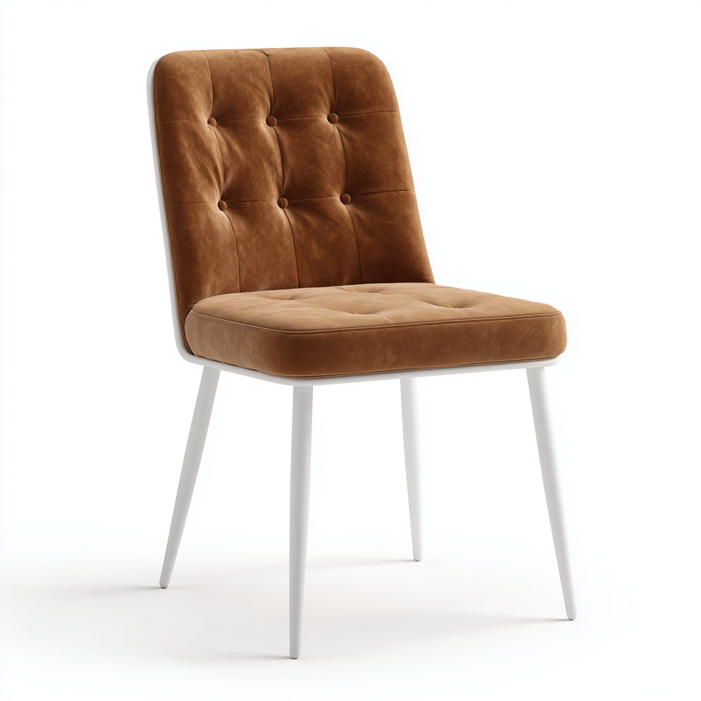 Sedia da pranzo tessuto 50x46x87 cm - marrone-bianco - design moderno-Shelteroli