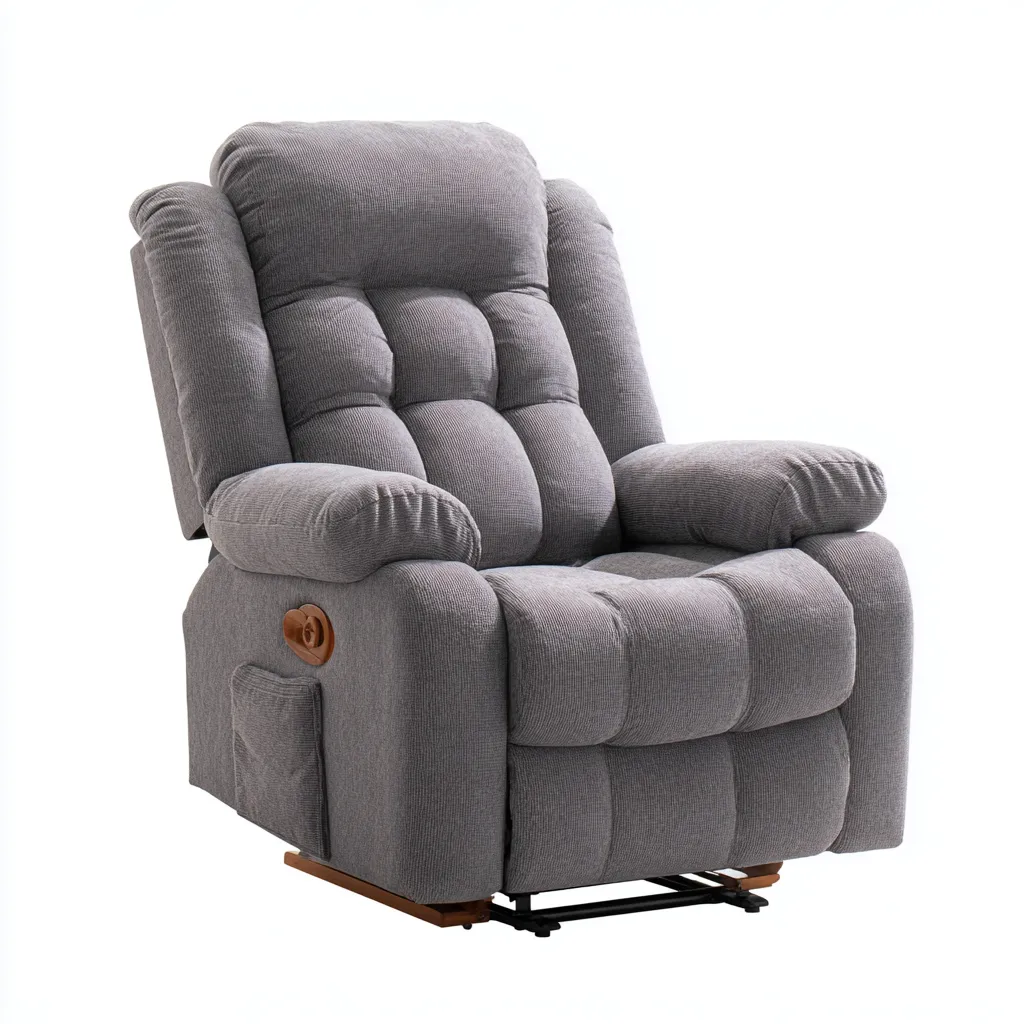 Poltrona reclinabile Tessuto 93x92x103 cm - Grigio chiaro - Design ergonomico-Shelteroli