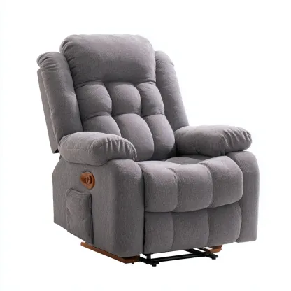 Poltrona reclinabile Tessuto 93x92x103 cm - Grigio chiaro - Design ergonomico-Shelteroli