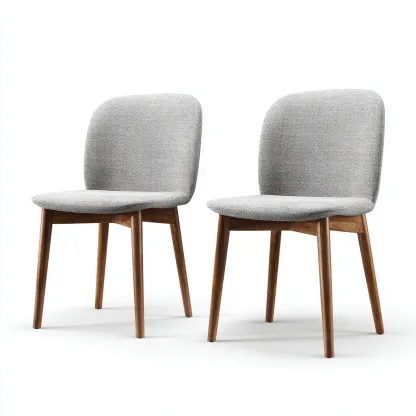 Set di 2 sedie da pranzo in tessuto 60x52x84 cm - grigio-legno scuro - stile nordico-Shelteroli