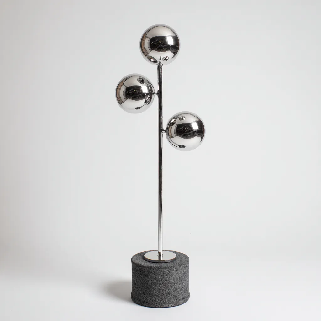 Lampada da terra Metallo 26x26x135 cm - Argento-Nero - Design moderno-Shelteroli