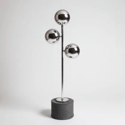 Lampada da terra Metallo 26x26x135 cm - Argento-Nero - Design moderno-Shelteroli