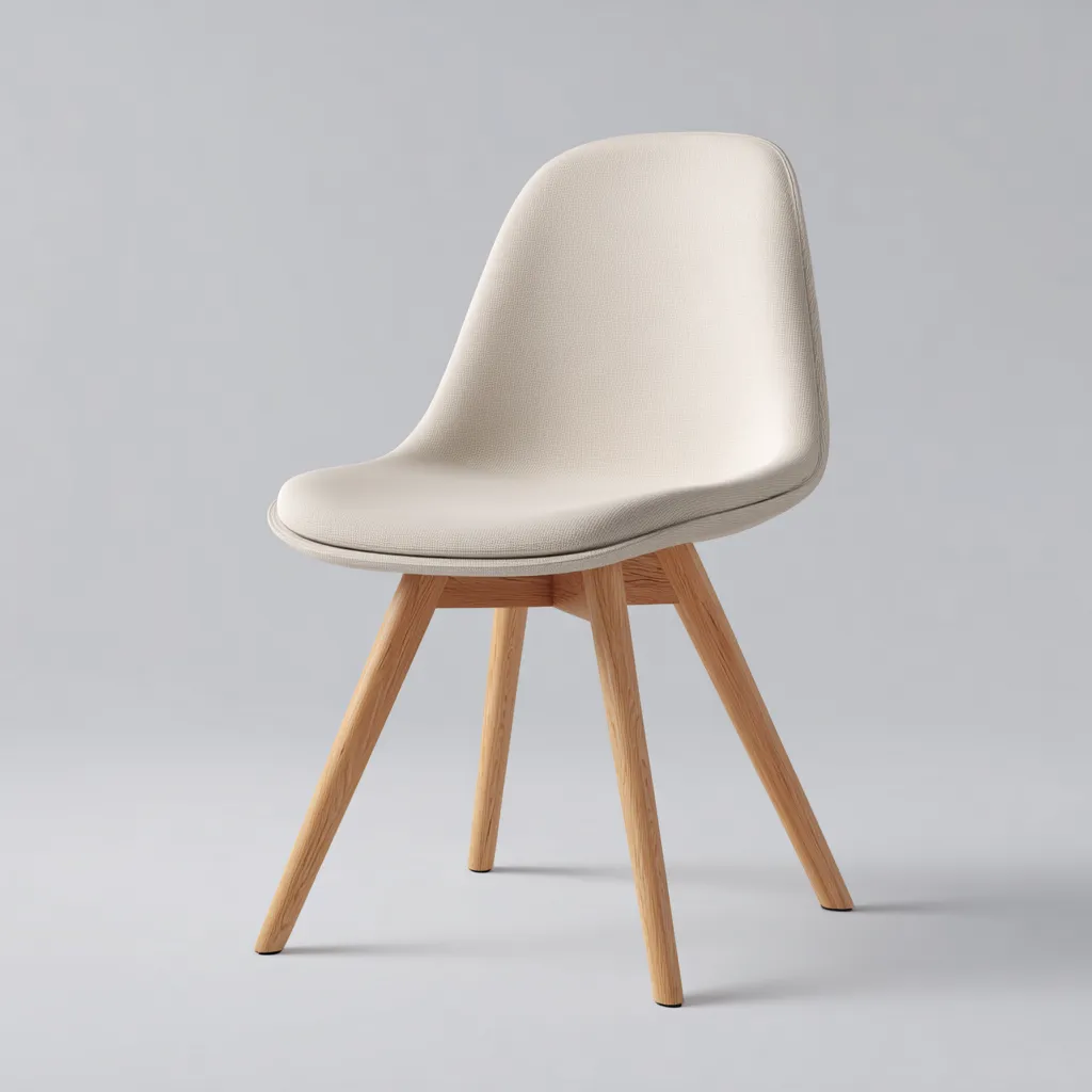 Sedia da pranzo tessuto 49x46x84 cm - bianco-legno - stile contemporaneo-Shelteroli