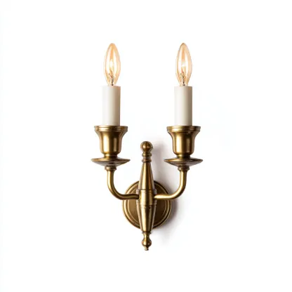 Applique in metallo stile candela doppia 20x12x32 cm - oro - design classico-Shelteroli