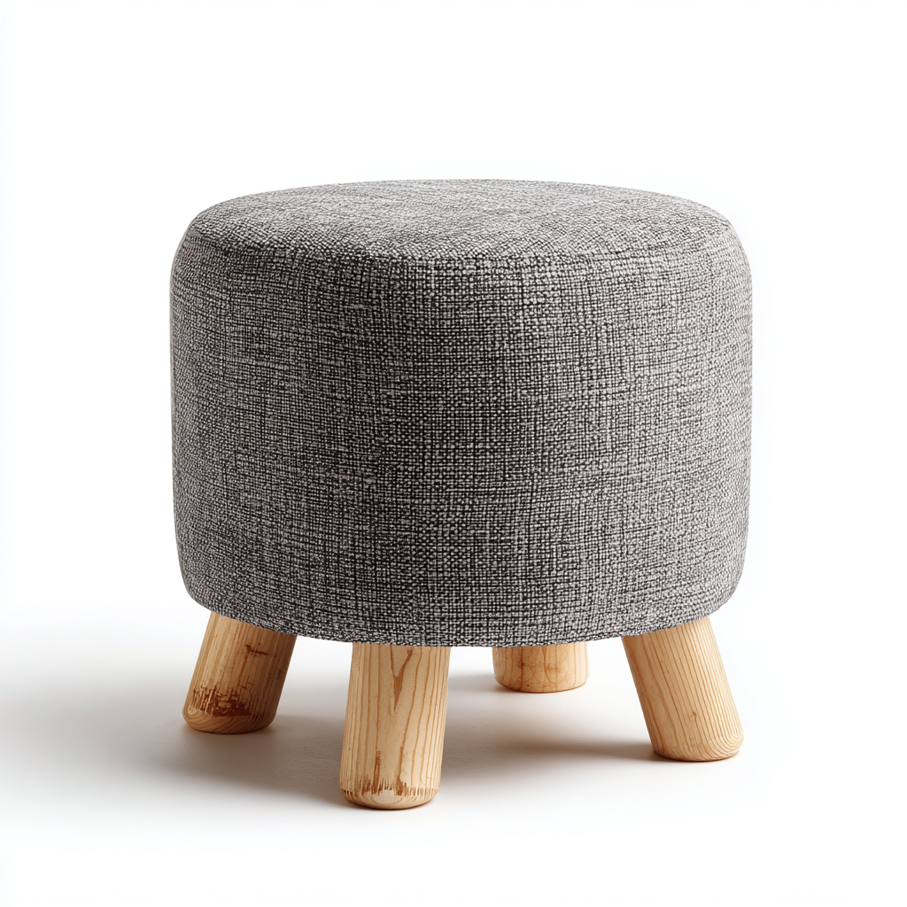 Pouf Tessuto 28x28x32 cm - Grigio-legno - Design moderno-Shelteroli