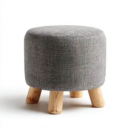 Pouf Tessuto 28x28x32 cm - Grigio-legno - Design moderno-Shelteroli