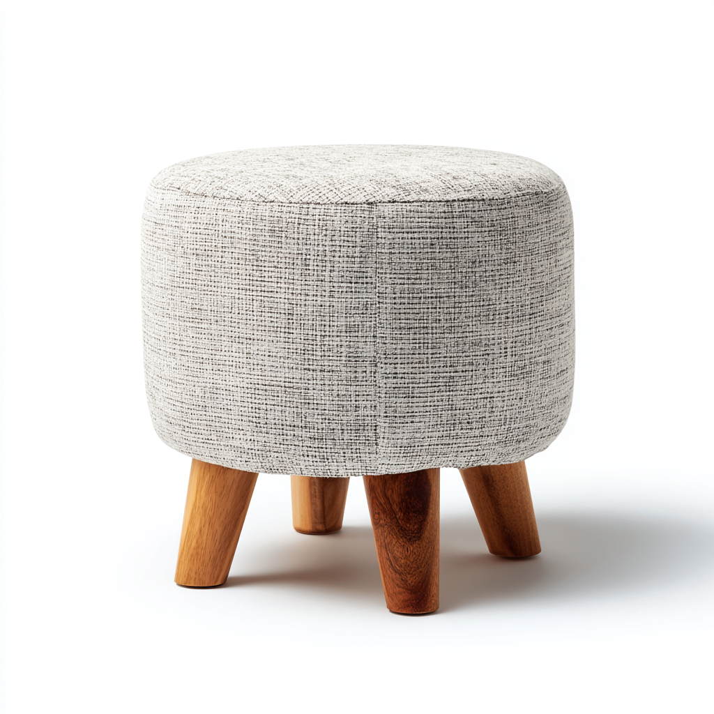 Pouf Tessuto 28x28x32 cm - Grigio-legno - Design moderno-Shelteroli