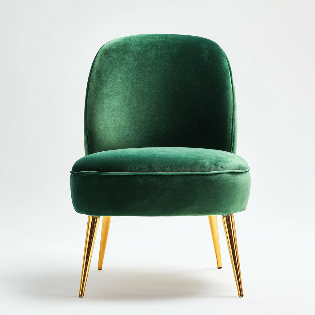 Sedia da pranzo velluto 58x54x82 cm - verde-oro - stile elegante-Shelteroli