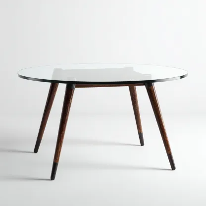 Tavolo da pranzo vetro temperato 110x110x75 cm - trasparente-marrone scuro - stile moderno-Shelteroli