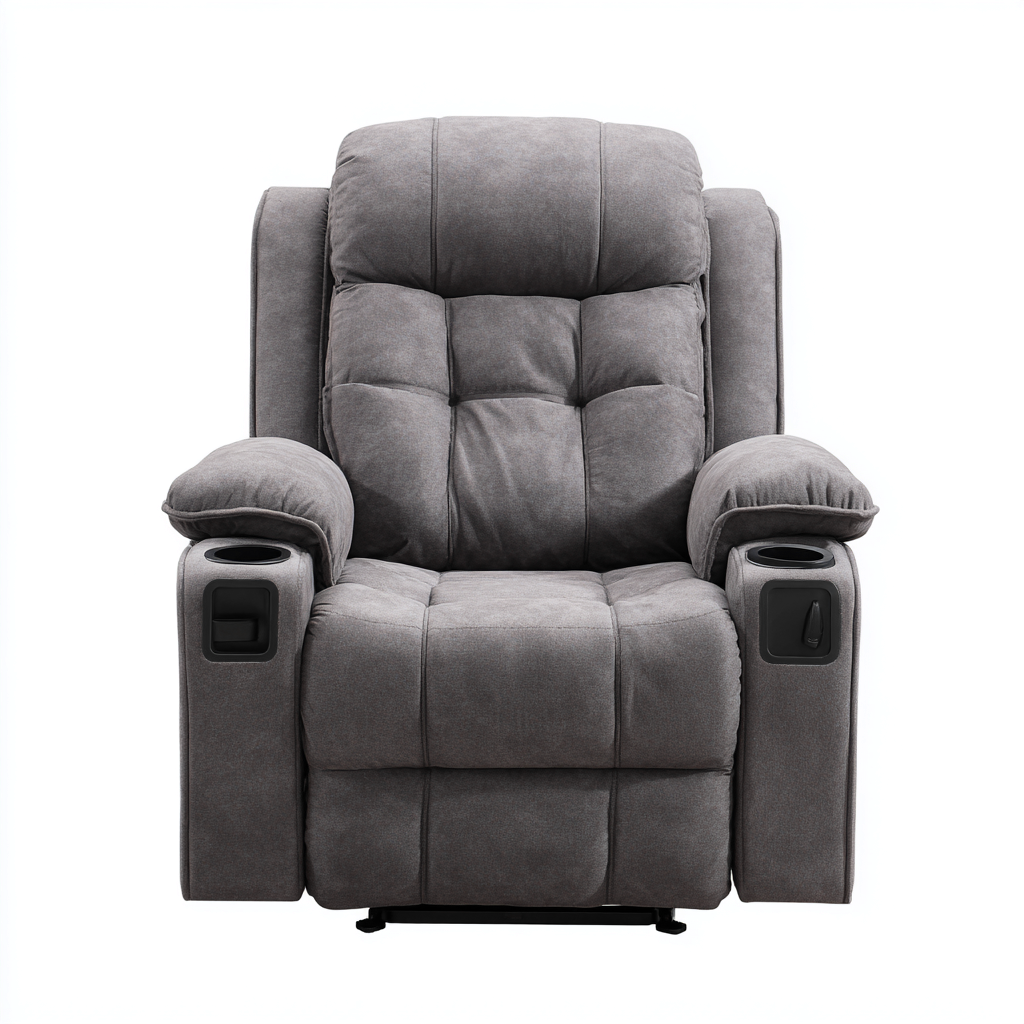 Poltrona reclinabile Tessuto 95x90x103 cm - Grigio scuro - Design ergonomico-Shelteroli