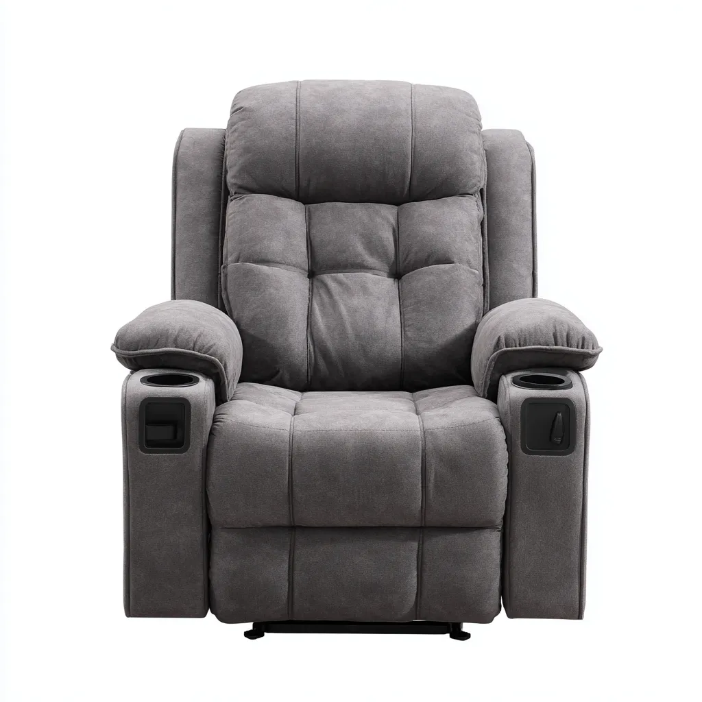 Poltrona reclinabile Tessuto 95x90x103 cm - Grigio scuro - Design ergonomico-Shelteroli