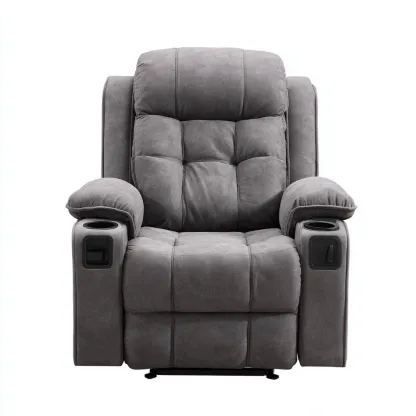 Poltrona reclinabile Tessuto 95x90x103 cm - Grigio scuro - Design ergonomico-Shelteroli