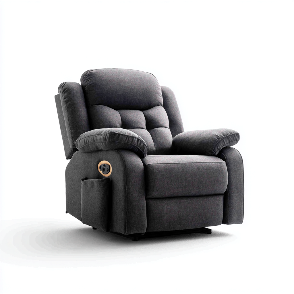 Poltrona reclinabile Tessuto 95x90x102 cm - Grigio scuro - Design ergonomico-Shelteroli