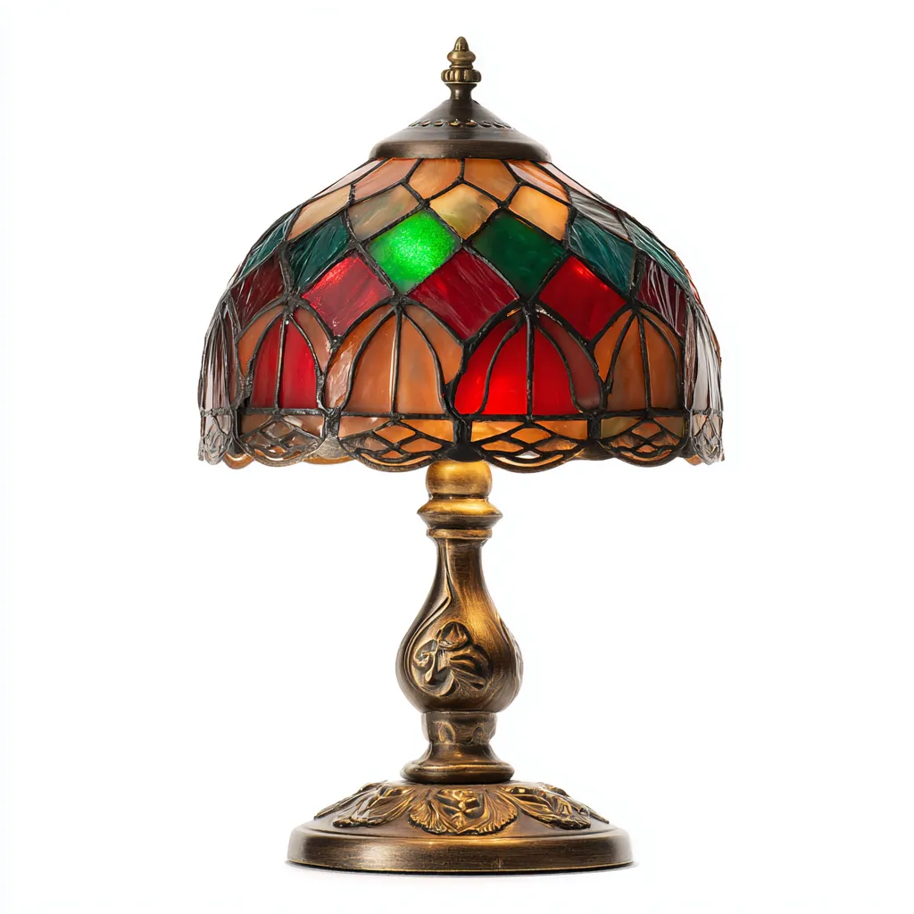 Lampada da tavolo Metallo-vetro 25x25x39 cm - Oro-Multicolore - Stile classico-Shelteroli