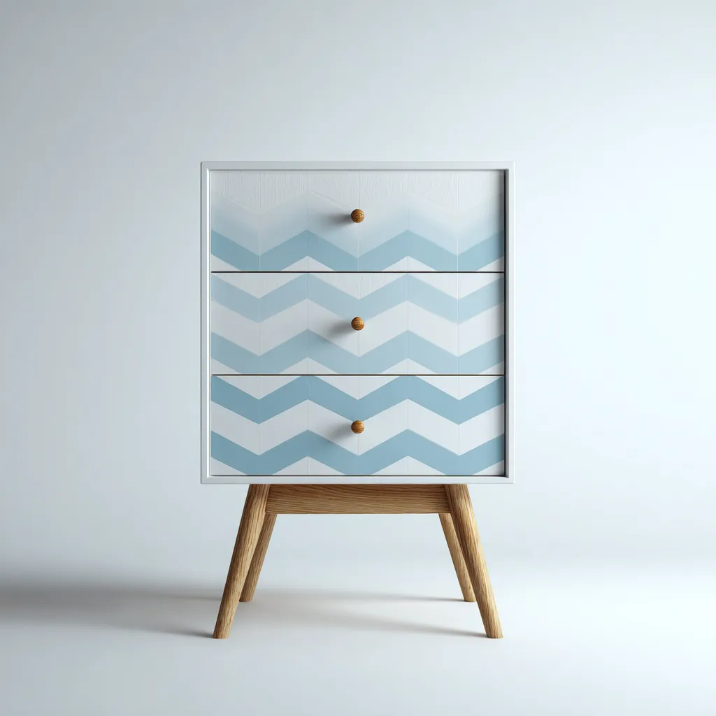 Cassettiera Legno 60x40x85 cm - Bianco-Blu-Legno - Design moderno-Shelteroli