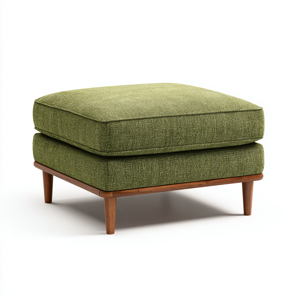 Pouf Tessuto 60x60x42 cm - Verde-legno - Design moderno-Shelteroli