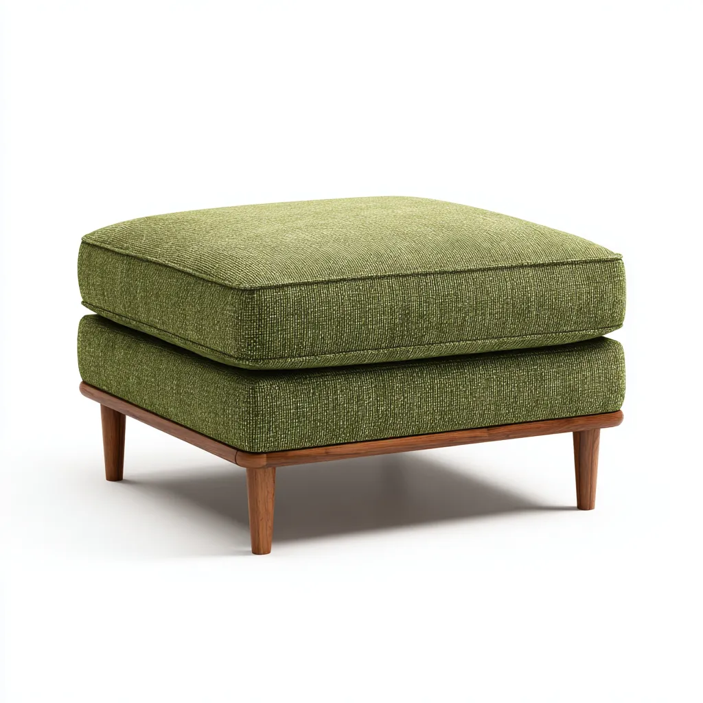 Pouf Tessuto 60x60x42 cm - Verde-legno - Design moderno-Shelteroli