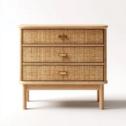 Cassettiera Legno-vimini 60x40x75 cm - Naturale - Design moderno-Shelteroli