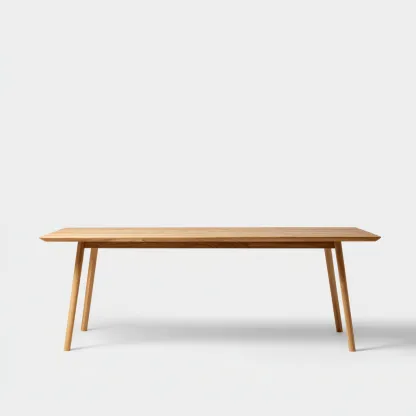 Tavolo da pranzo in legno massello 220x90x75 cm - rovere naturale - stile nordico-Shelteroli