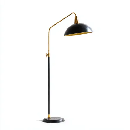 Lampada da terra Metallo 34x34x160 cm - Nero-Oro - Stile industriale elegante-Shelteroli