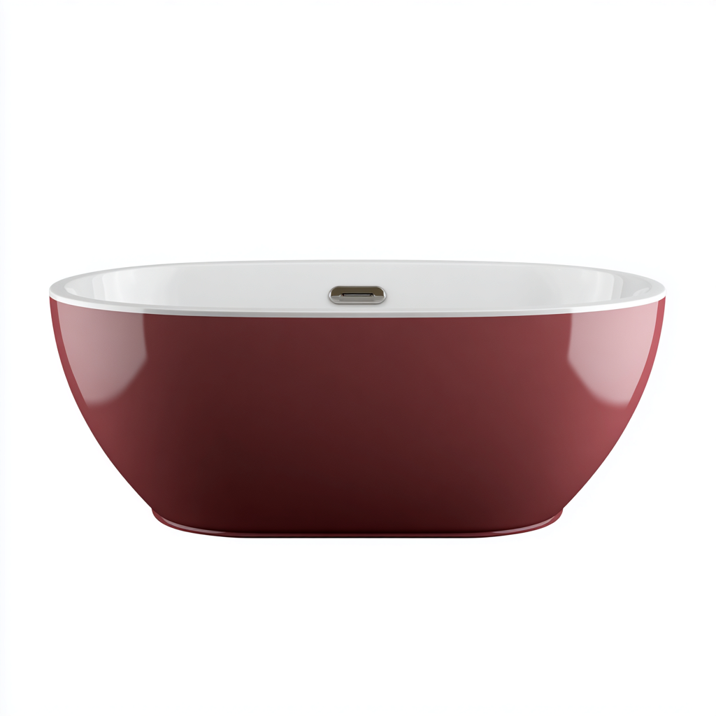 Vasca da bagno in acrilico 165x75x59 cm - rosso-bianco - design moderno per bagno-Shelteroli