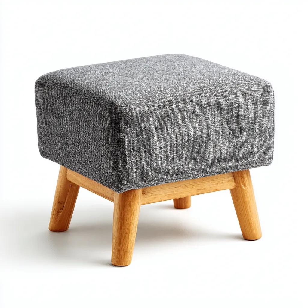 Pouf Tessuto 28x28x32 cm - Grigio-legno - Design moderno-Shelteroli