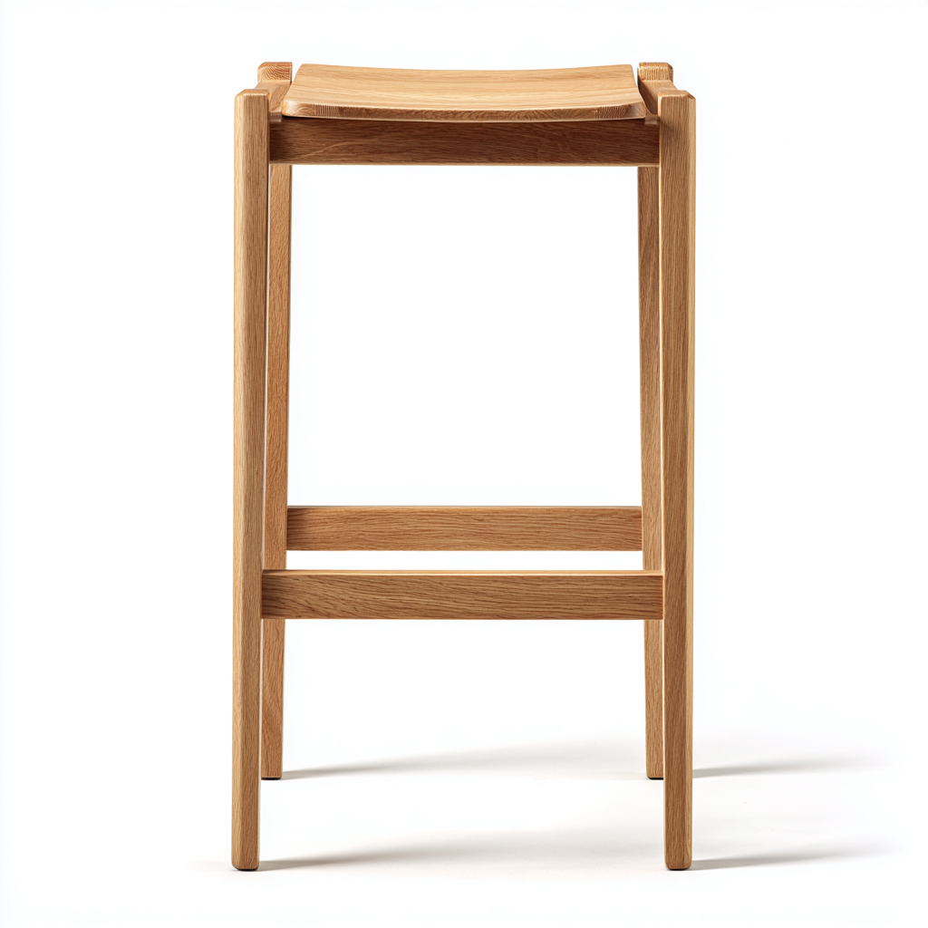 Sgabello da bar in legno massello 35x35x70 cm - legno chiaro - stile minimalista-Shelteroli