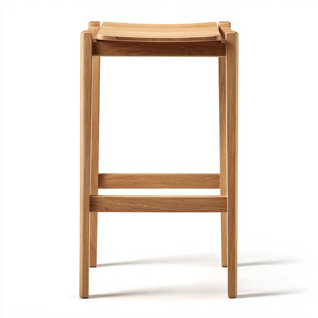 Sgabello da bar in legno massello 35x35x70 cm - legno chiaro - stile minimalista-Shelteroli