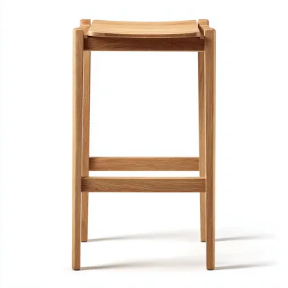 Sgabello da bar in legno massello 35x35x70 cm - legno chiaro - stile minimalista-Shelteroli