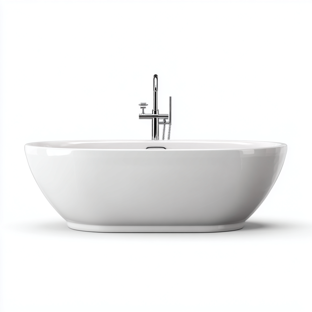 Vasca da bagno in acrilico 175x80x60 cm - bianco - design moderno per bagno-Shelteroli