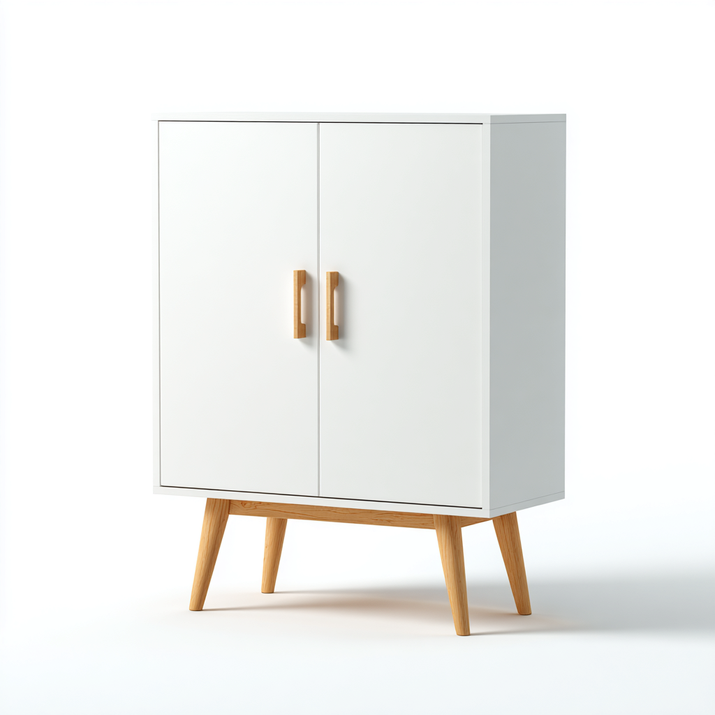 Scarpiera legno 72x39x100 cm - bianco-legno - stile scandinavo-Shelteroli