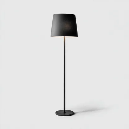 Lampada da terra Metallo-tessuto 30x30x160 cm - Nero - Design minimalista-Shelteroli