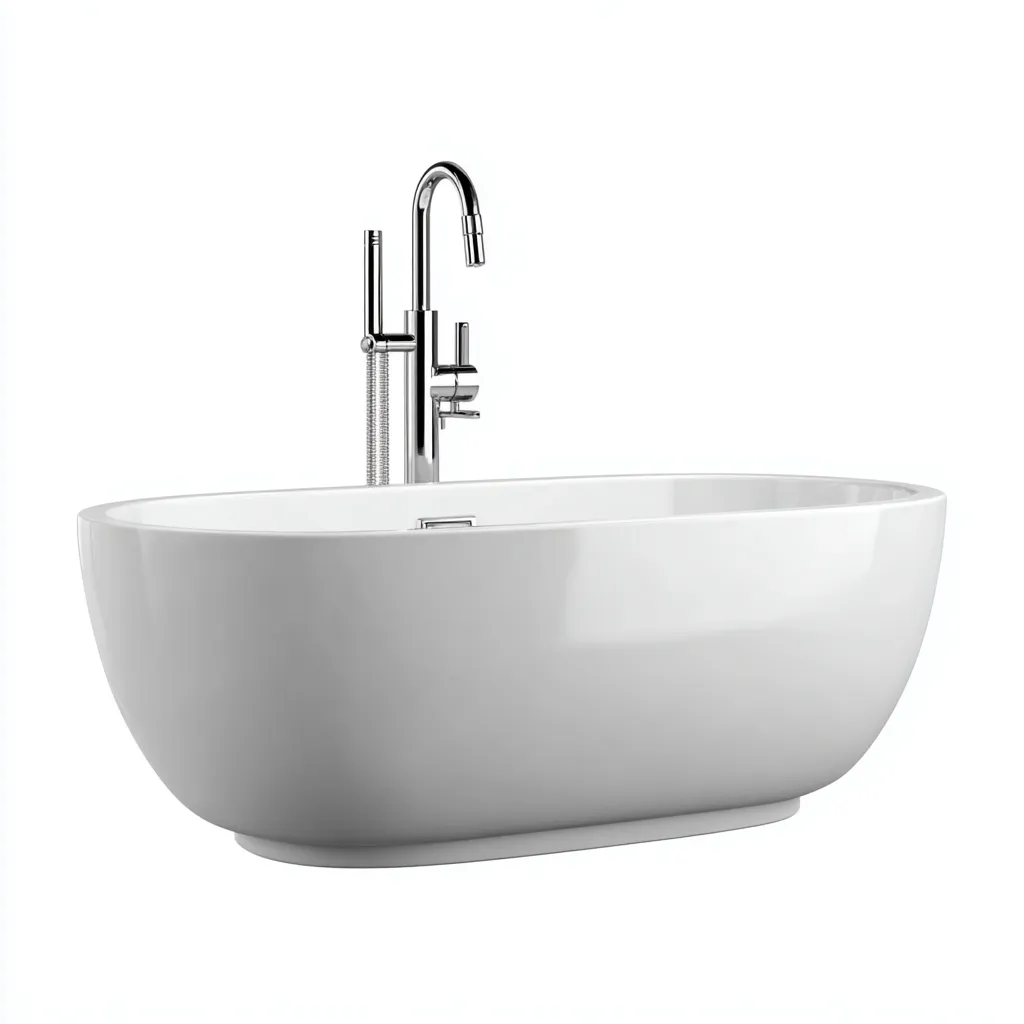 Vasca da bagno in acrilico 170x78x60 cm - bianco - design moderno per bagno-Shelteroli
