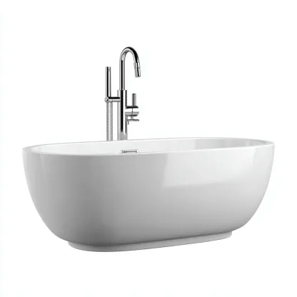 Vasca da bagno in acrilico 170x78x60 cm - bianco - design moderno per bagno-Shelteroli