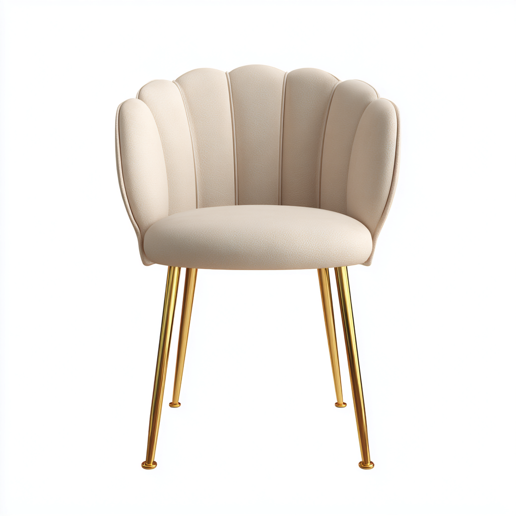 Sedia da pranzo imbottita 63x58x83 cm - beige-oro - design moderno-Shelteroli
