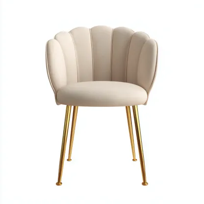 Sedia da pranzo imbottita 63x58x83 cm - beige-oro - design moderno-Shelteroli