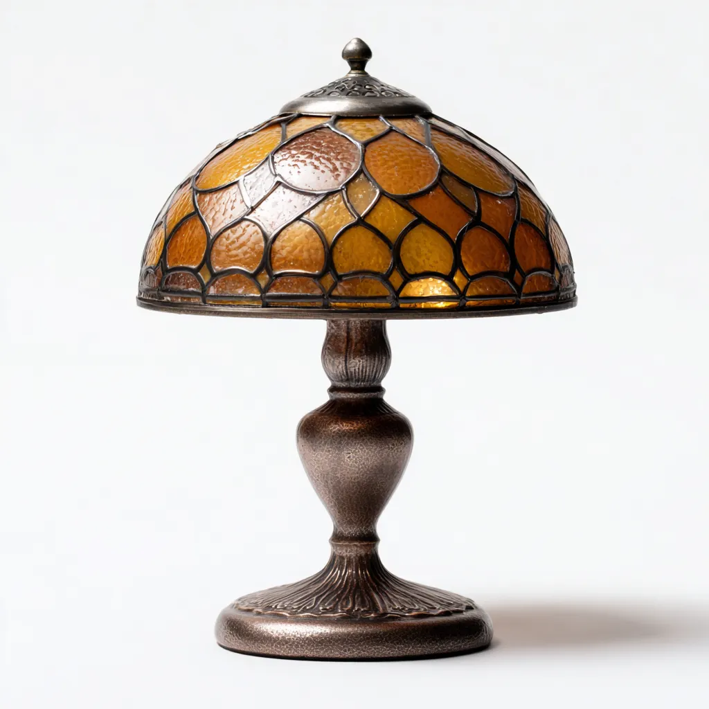 Lampada da tavolo Metallo-vetro 25x25x38 cm - Bronzo-Marrone - Stile classico-Shelteroli