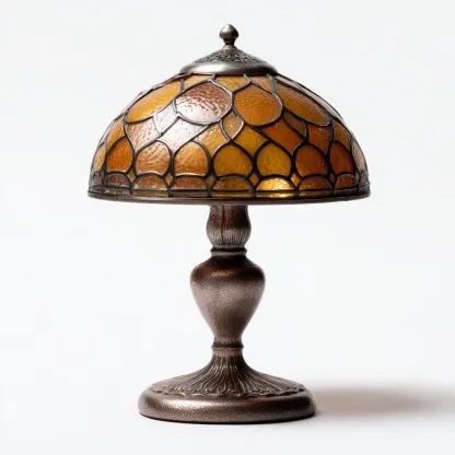 Lampada da tavolo Metallo-vetro 25x25x38 cm - Bronzo-Marrone - Stile classico-Shelteroli