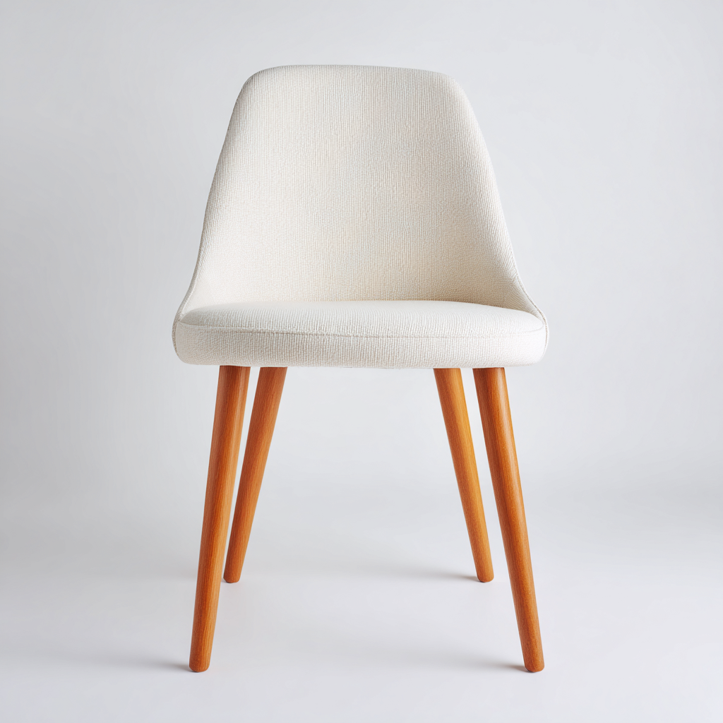 Sedia da pranzo tessuto 48x45x83 cm - bianco-legno - stile moderno-Shelteroli