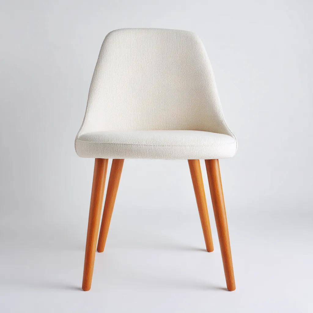 Sedia da pranzo tessuto 48x45x83 cm - bianco-legno - stile moderno-Shelteroli