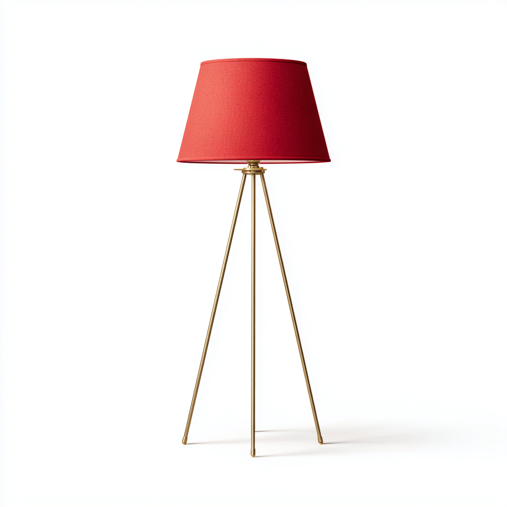 Lampada da terra Metallo 45x45x150 cm - Rosso-Oro - Design moderno-Shelteroli