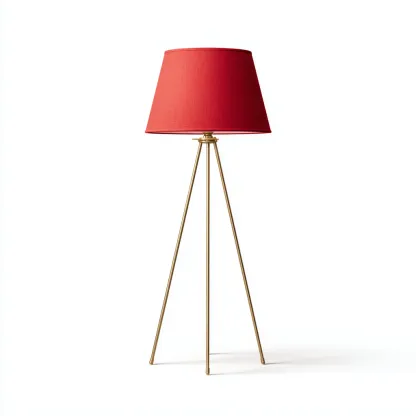 Lampada da terra Metallo 45x45x150 cm - Rosso-Oro - Design moderno-Shelteroli