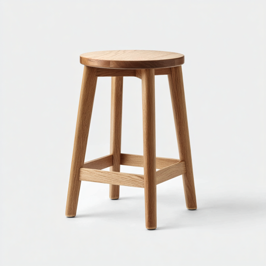 Sgabello da bar in legno massello 35x35x65 cm - legno chiaro - stile minimalista-Shelteroli