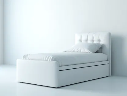 Cama individual tapizada en piel sintética 200x90x100 cm - blanco - adecuada para dormitorio - con diseño acolchado-Dwellingare