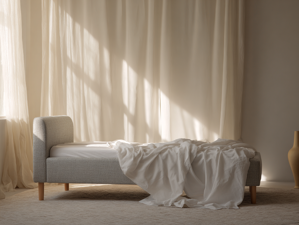 Cama individual tapizada 200x95x85 cm - gris claro - para dormitorio - diseño moderno-Dwellingare