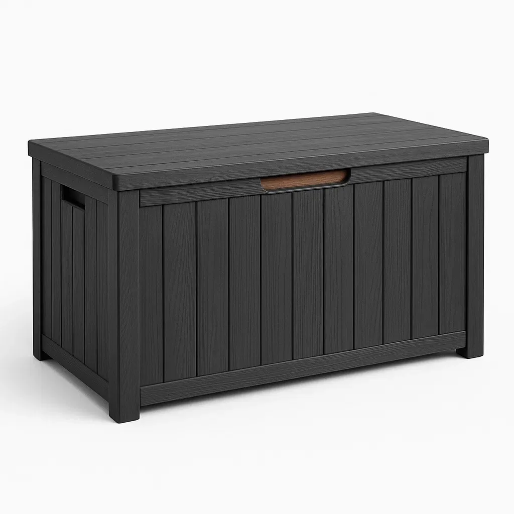 Baule da giardino in Resina Antracite 117x57x45 cm-FURNPALO