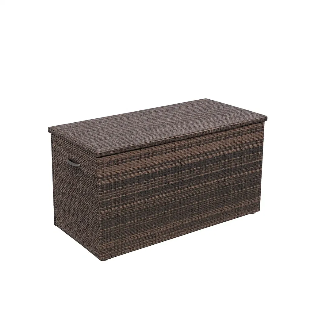 Baule da giardino in Rattan Sintetico Marrone-FURNPALO