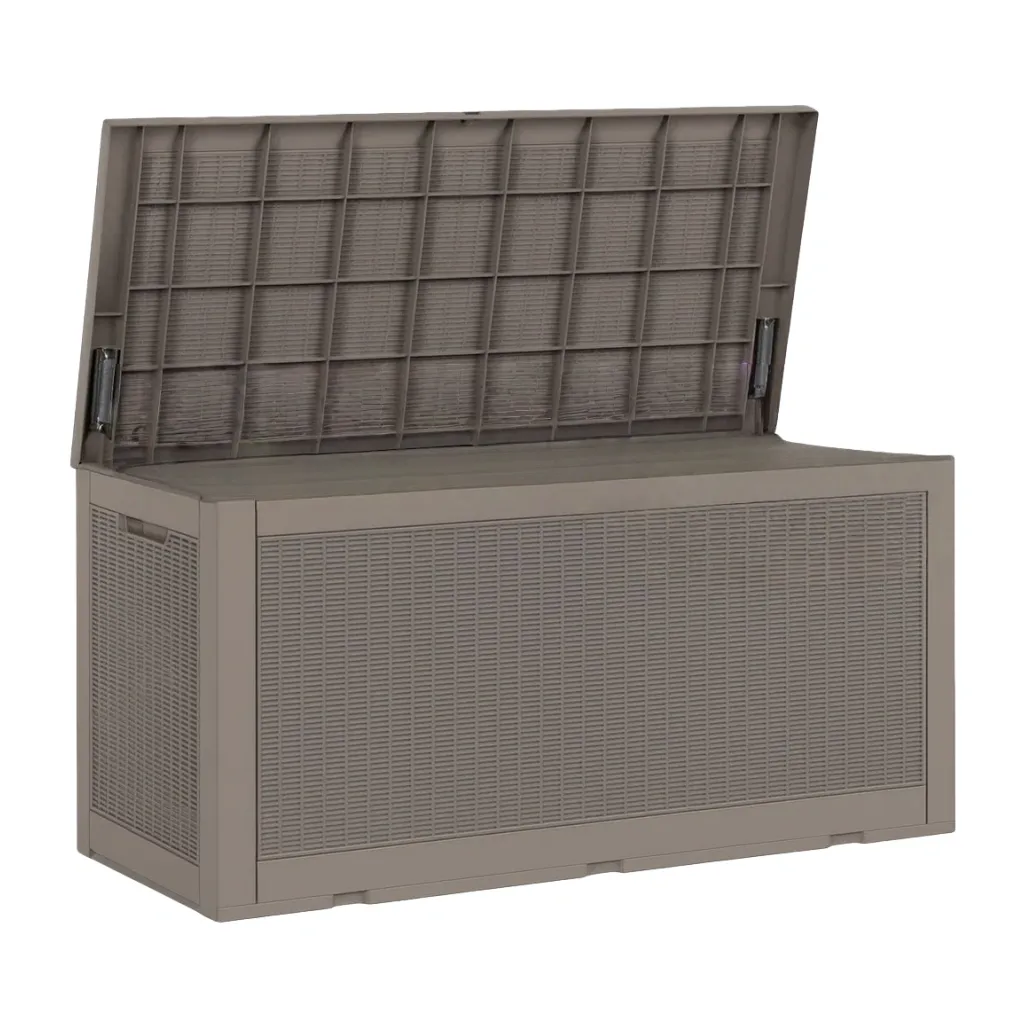 Baule da giardino in Plastica Marrone 120x50x60 cm-FURNPALO