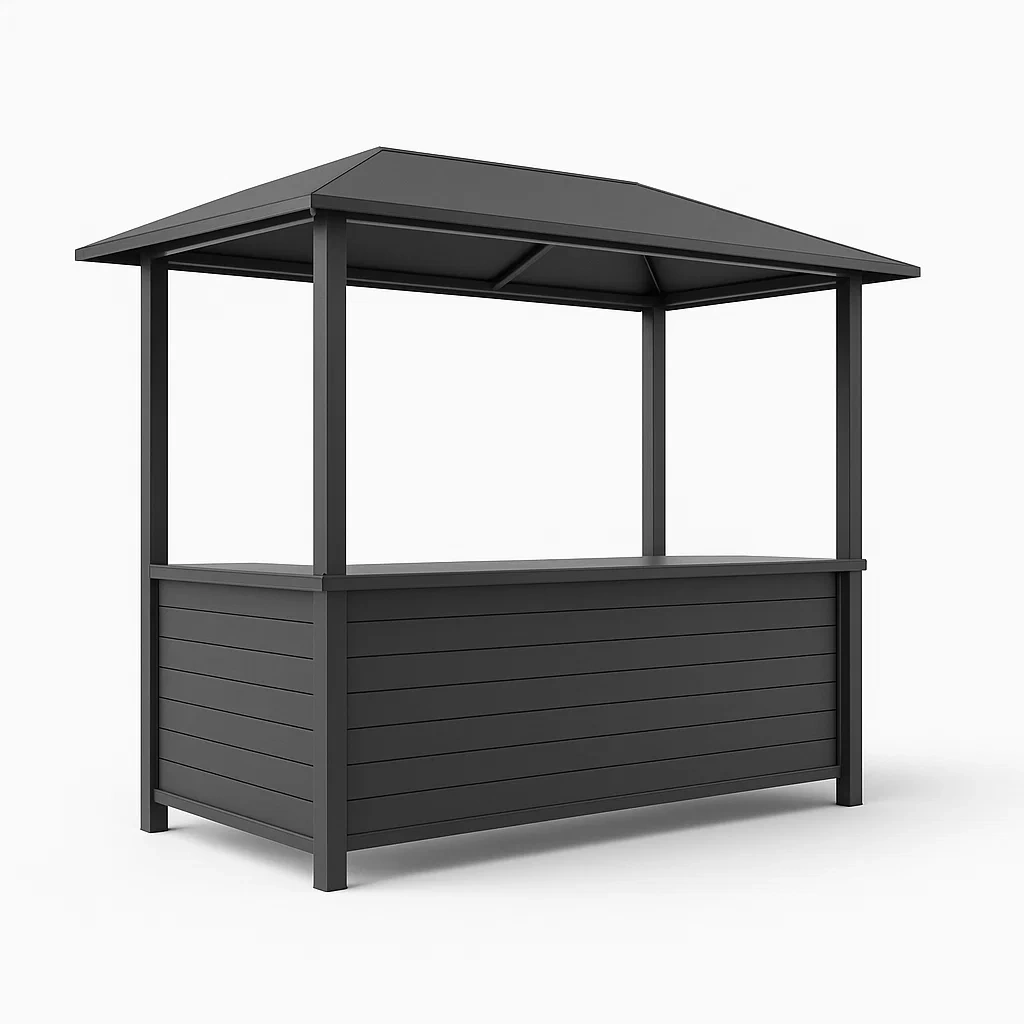 Bar da giardino espositivo rettangolare in Metallo Grigio-FURNPALO