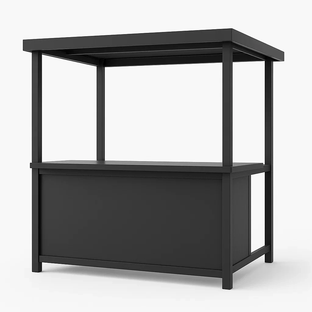 Bar da giardino rettangolare in Acciaio Nero-FURNPALO